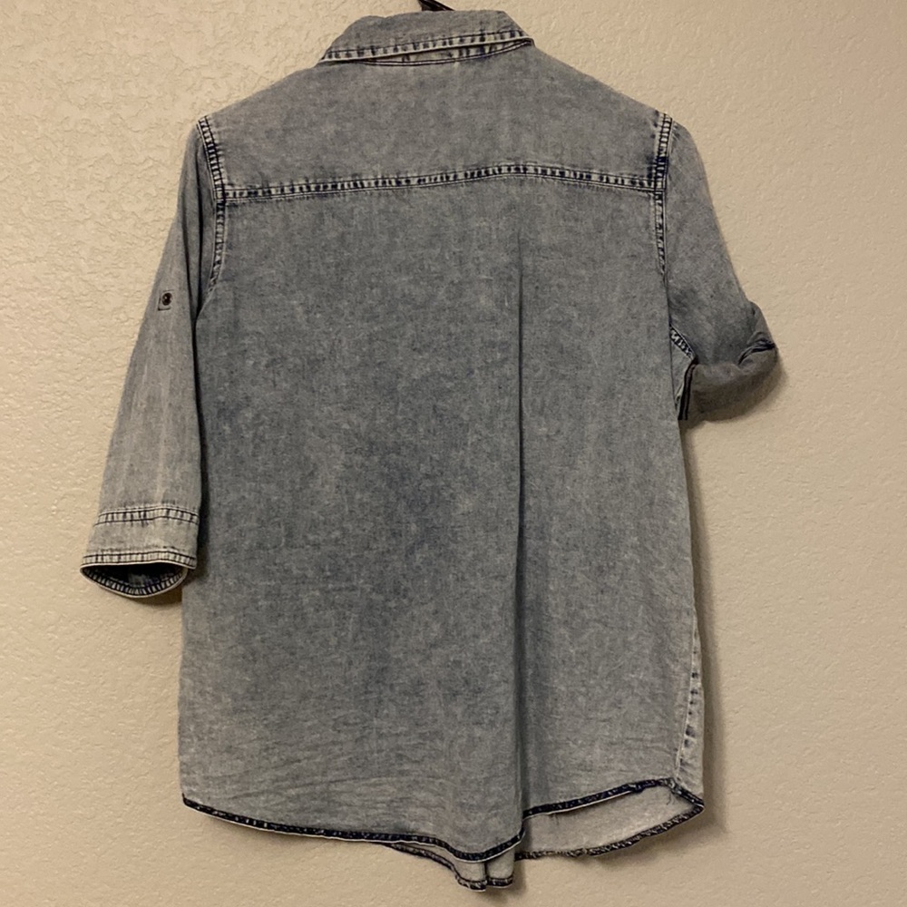 Harley-Davidson Womens Vintage Wash Convertible Sleeve Lightweight Denim Tee - S - Picture 5 of 11